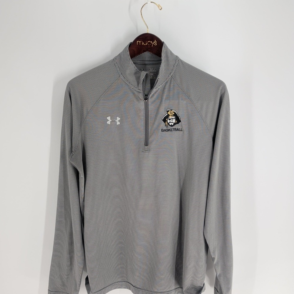 Peninsula Pirates Basketball NCAA Under Armour Heat Gear Striped Top Gray Size M